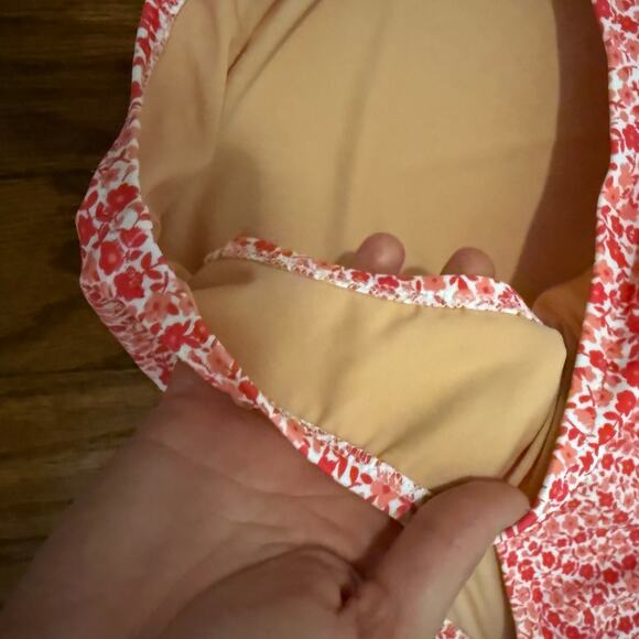 J. Crew ruched keyhole plunge ditsy floral print one piece halter swim suit‎ L - Picture 9 of 10